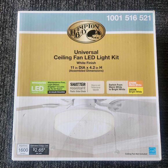 Universal Ceiling Fan LED Light Kit Brand New In Box SKU 1001 516 521 - Picture 4 of 4